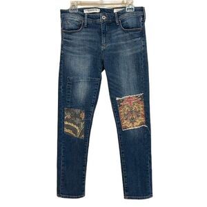 Pilcro Anthropologie Slim Boyfriend Patchwork Jeans 27